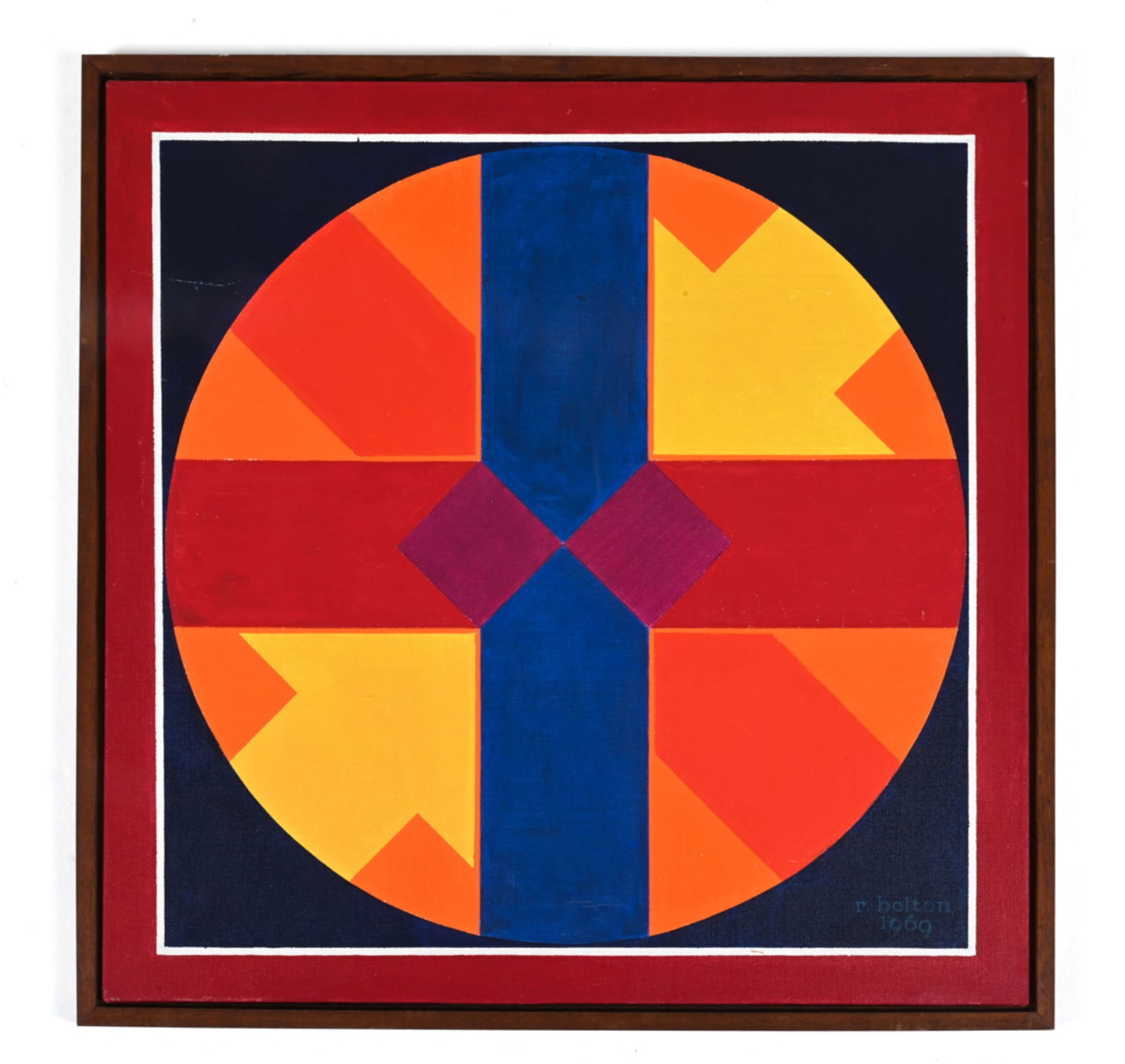 R. BOLTON ABSTRACT GEOMETRIC OP ART O/C, 1969 (1 of 8)