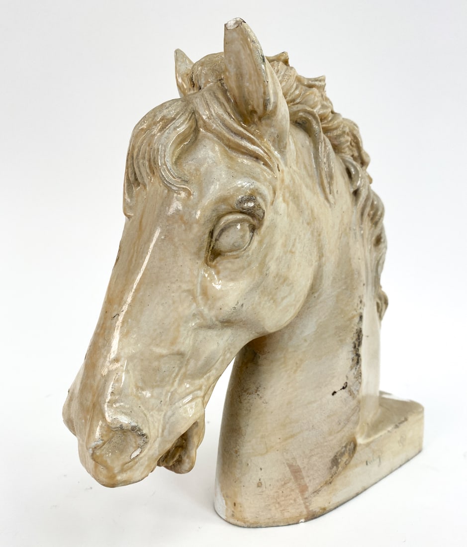 PLASTER HORSE HEAD SCULPTURE (1 of 12)