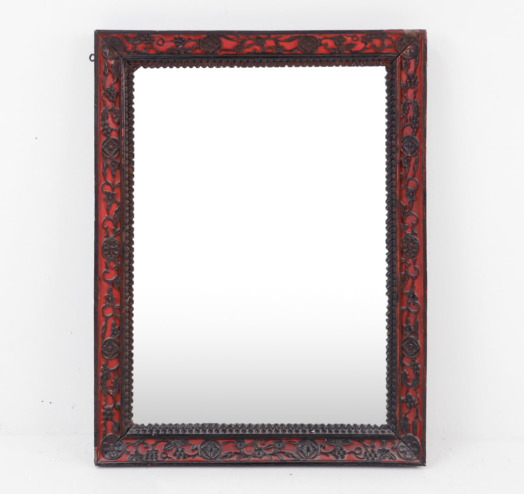 VINTAGE VIETNAMESE LACQUERED WALL MIRROR (1 of 11)