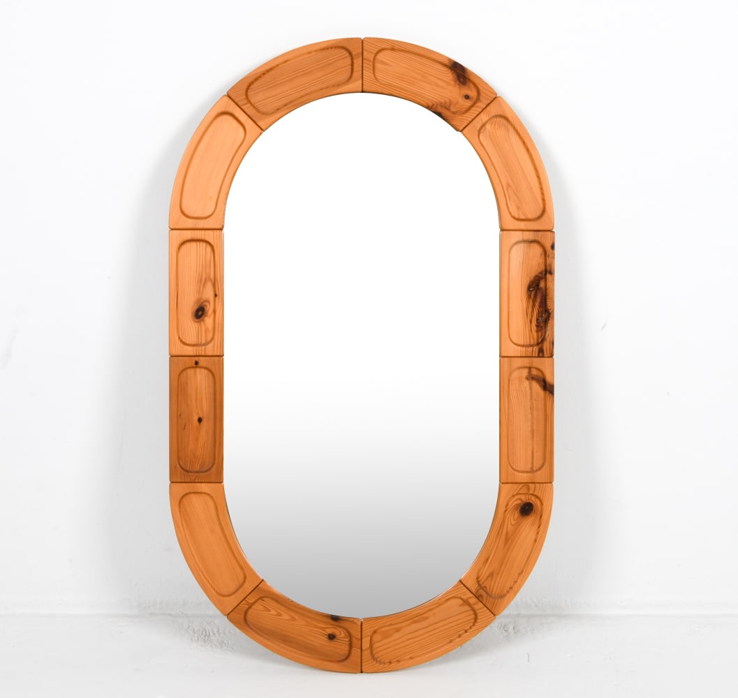 SWEDISH PINE WALL MIRROR C. 1970'S (1 of 6)