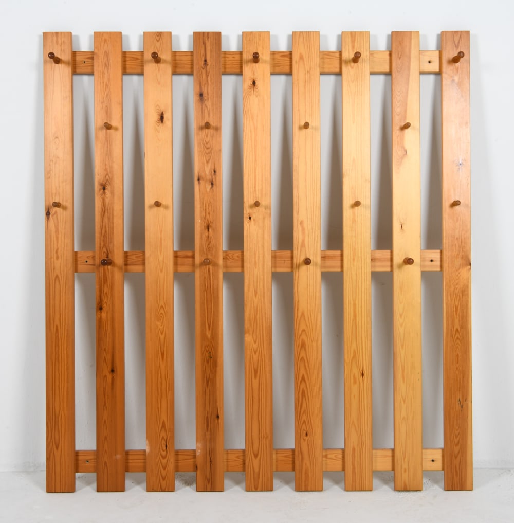 SWEDISH PINE COAT WALL RACK C. 1970'S (1 of 14)