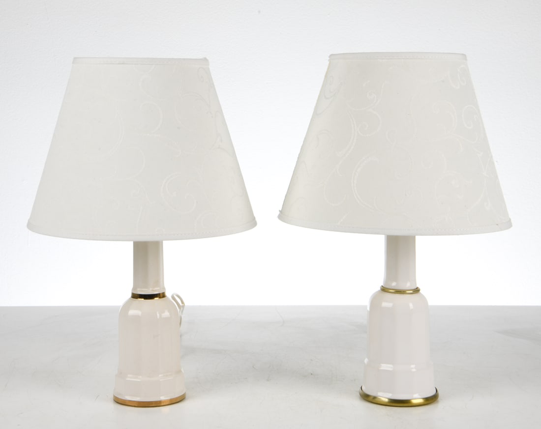 PAIR SOHOLM DANISH CERAMIC TABLE LAMPS C. 1970'S (1 of 12)