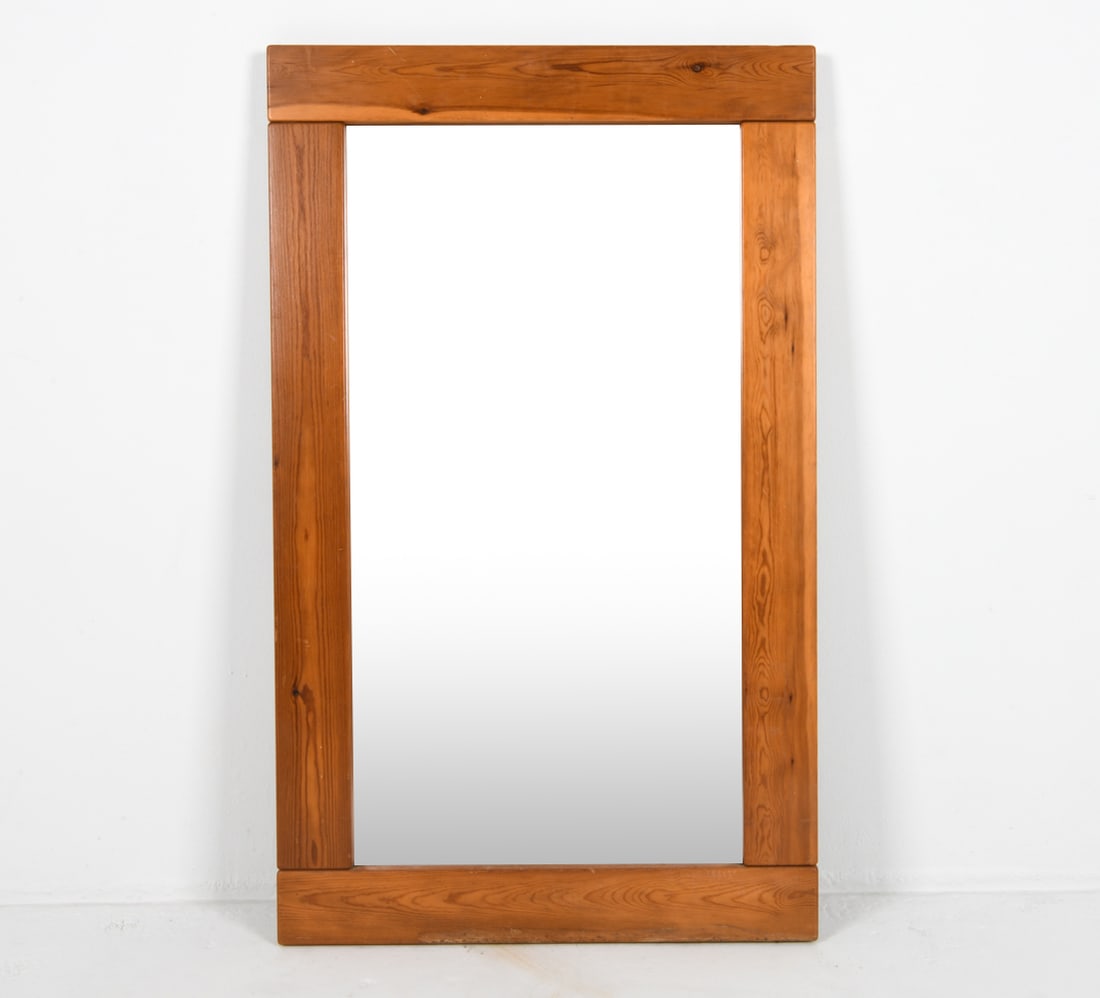 DANISH PINE WALL MIRROR C. 1970'S (1 of 7)