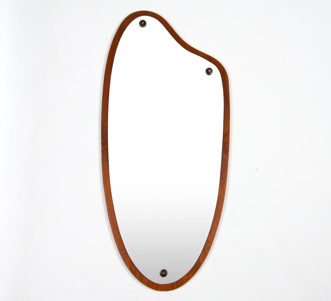DANISH TEAK ATOMIC WALL MIRROR C. 1960'S (1 of 8)