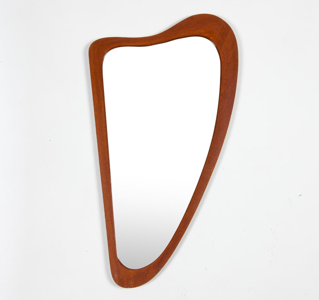 DANISH TEAK ATOMIC WALL MIRROR C. 1960'S (1 of 8)