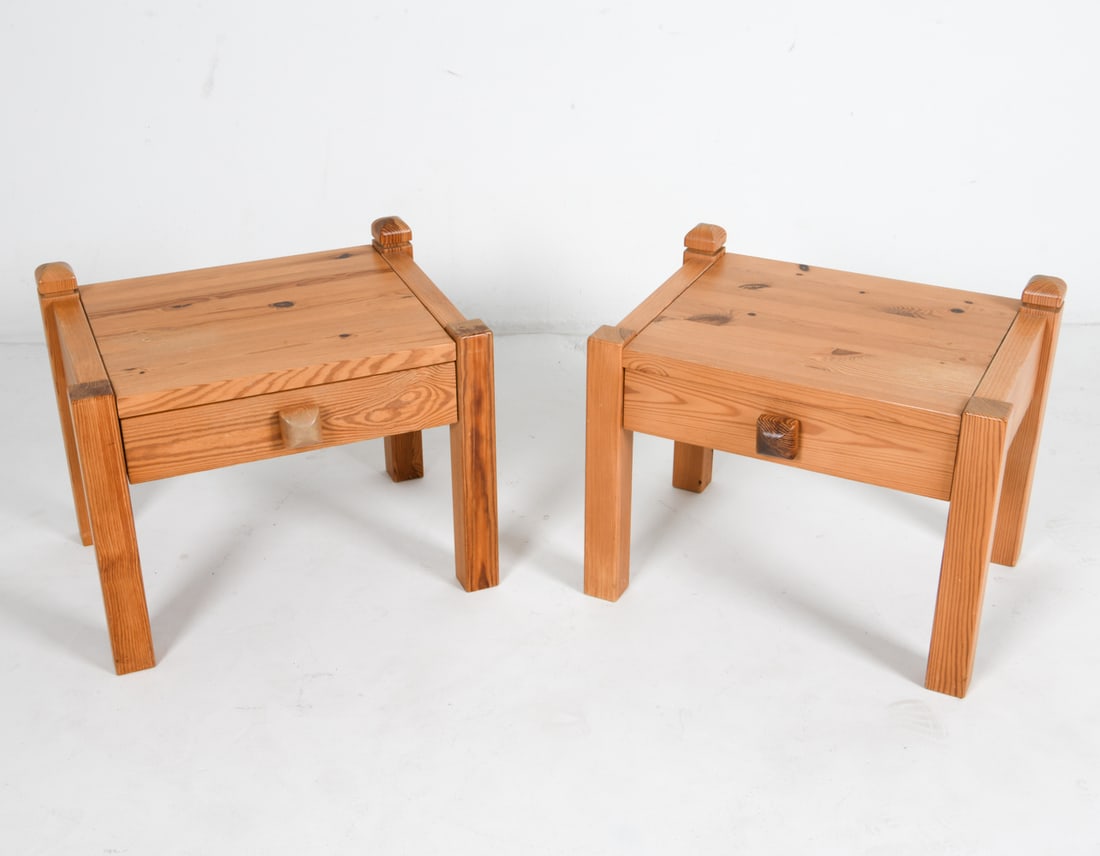 PAIR OF SWEDISH PINE NIGHT STANDS C. 1970'S (1 of 16)
