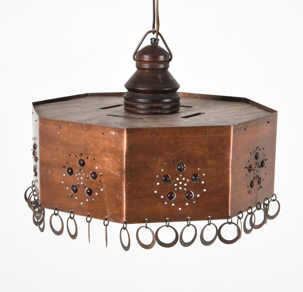 DANISH ARTS & CRAFTS STYLE COPPER PENDANT LIGHT (1 of 10)
