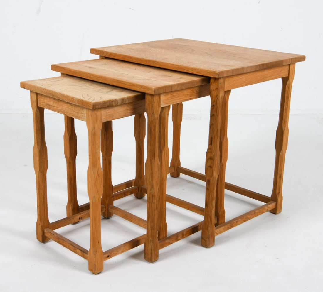 DANISH OAK NESTING TABLES C. 1970'S (1 of 11)