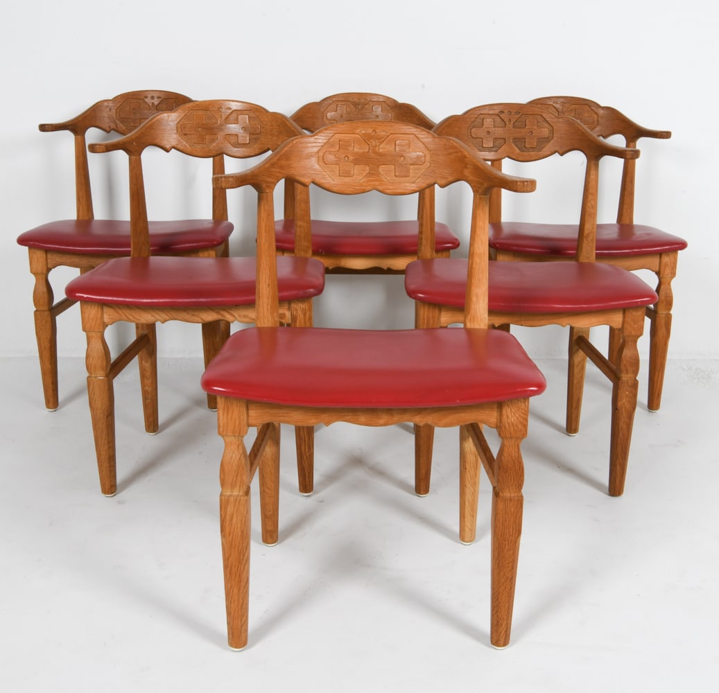 (6) HENNING KJAERNULF DANISH OAK DINING CHAIRS (1 of 15)