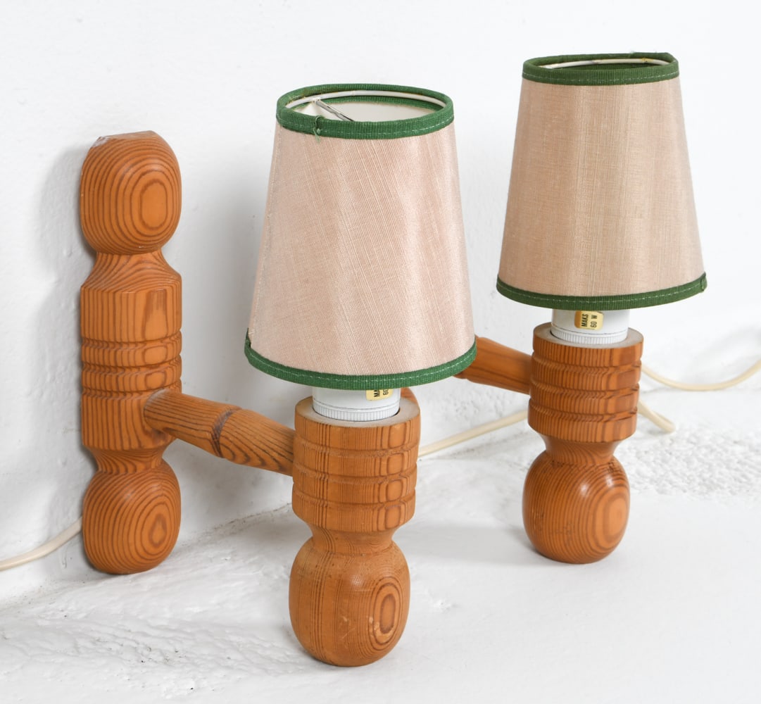 PAIR OF SWEDISH PINE SCONCES C. 1970'S (1 of 15)