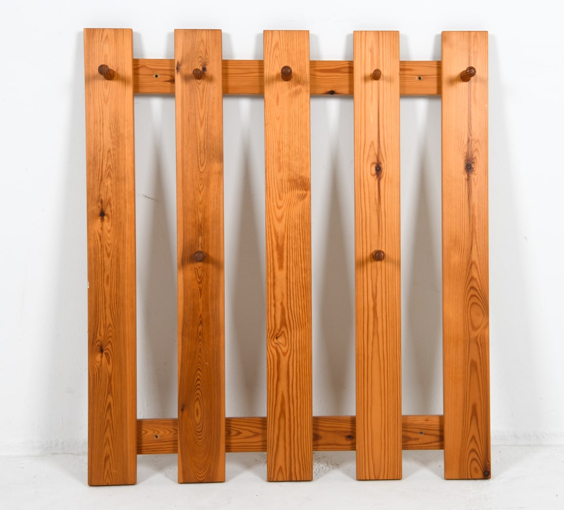 SWEDISH PINE COAT WALL RACK C. 1970'S (1 of 10)