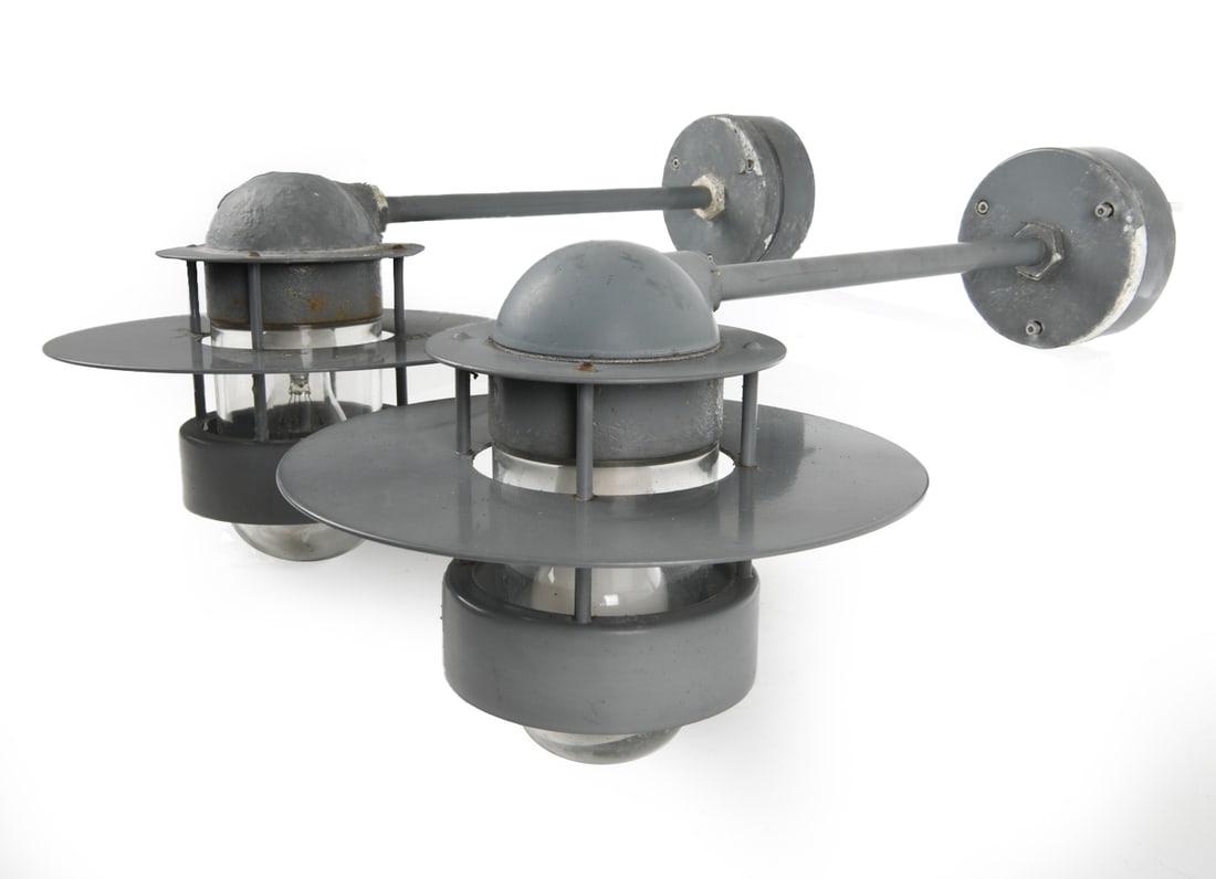 PAIR NORDLUX DANISH OUTDOOR SCONCES C. 1970'S (1 of 17)