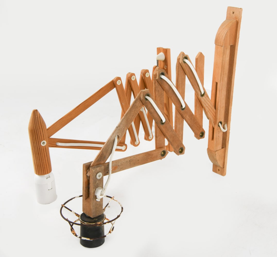 (2) DANISH PINE & OAK SCISSOR SCONCES C. 1970'S (1 of 20)