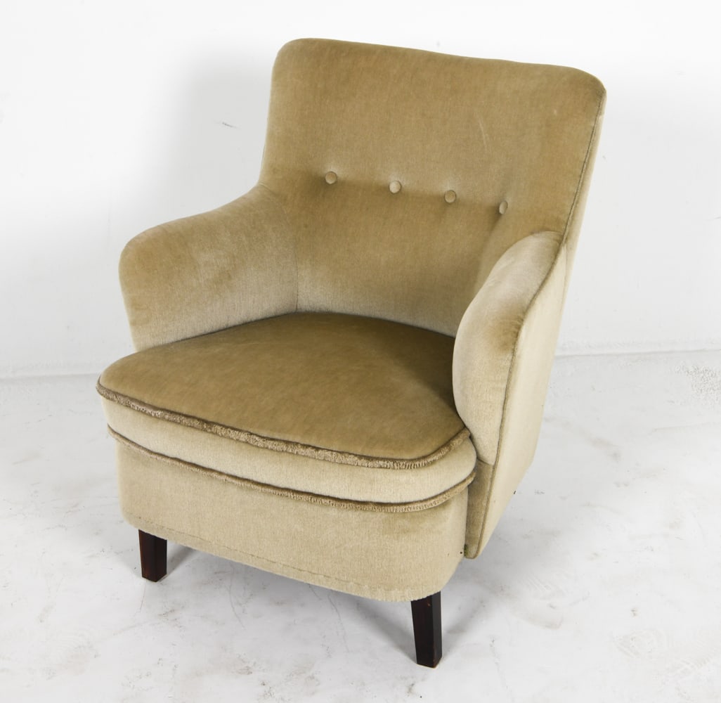 DANISH MOHIAR LOUNGE CHAIR C. 1950'S (1 of 12)