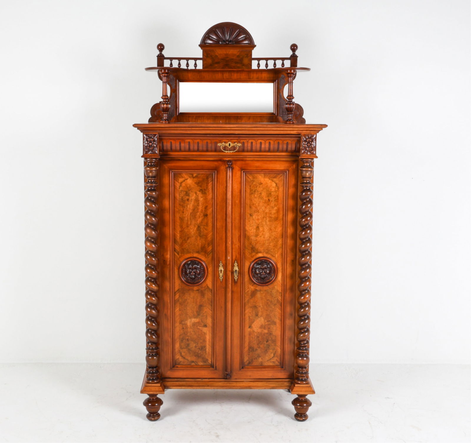 ANTIQUE DANISH BURL WALNUT VERTICO CABINET (1 of 20)