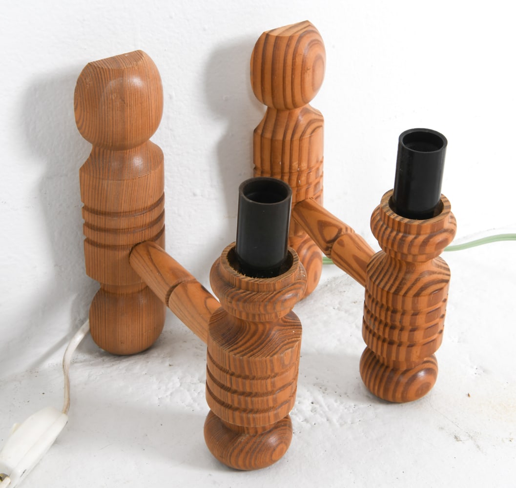 PAIR OF SWEDISH PINE SCONCES C.1970'S (1 of 14)