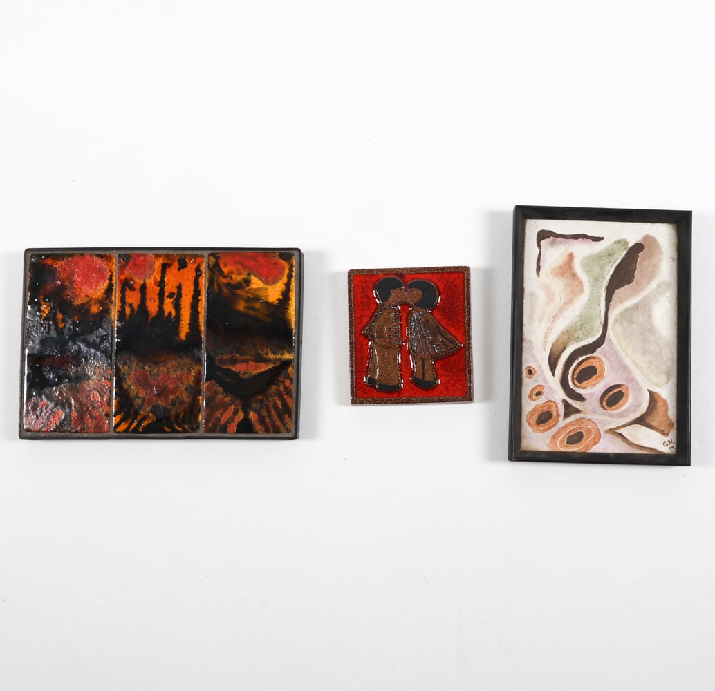 DANISH CERAMIC WALL ART GROUPING C. 1970'S (1 of 12)