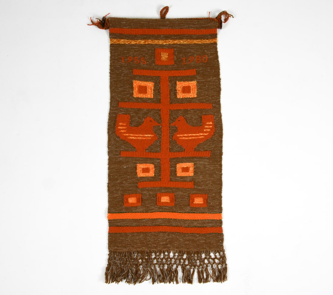 VINTAGE DANISH WOVEN WOOL WALL TAPESTRY (1 of 6)