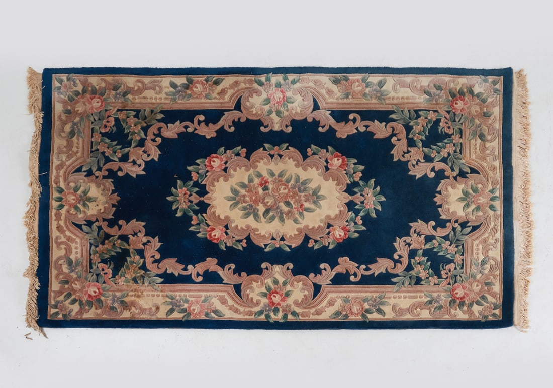 DECO AUBUSSON STYLE AREA RUG C. 1960'S (1 of 11)