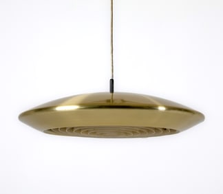 JO HAMMERBORG 'DISKOS' DANISH BRASS PENDANT LIGHT