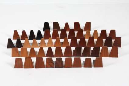 KAI KRISTIANSEN TEAK BOOKENDS GROUPING C. 1960'S
