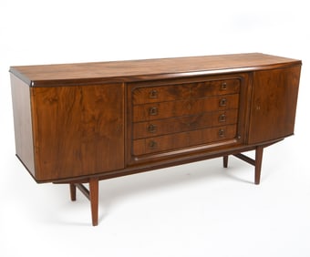 DANISH BURLWOOD SIDEBOARD C. 1960'S