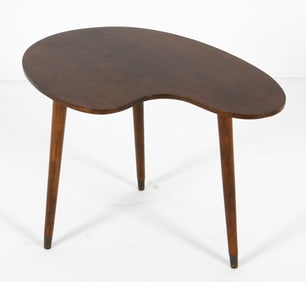 DANISH BEECH ATOMIC SIDE TABLE C. 1950'S