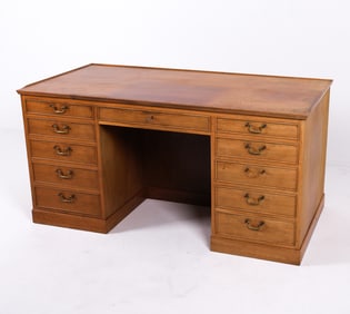 HENNINGSEN STYLE DANISH MAHOGANY DESK C. 1960'S