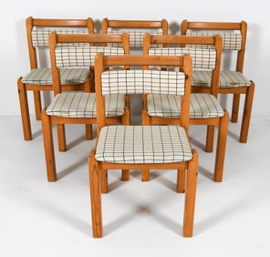 (6) THORSO MODEL 10 DANISH PINE DINING CHAIRS