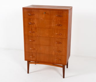 DANISH TEAK CHEST OF DRAWERS C. 1960'S