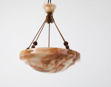 ART DECO DANISH ALABASTER CHANDELIER C. 1930'S