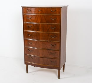 OLE WANSCHER STYLE MAHOGANY TALLBOY CHEST C. 1950S