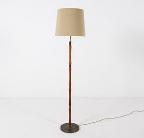 DANISH TEAK & BRASS FLOOR LAMP C. 1970'S