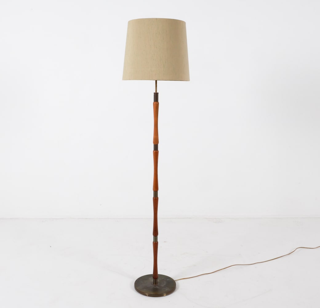DANISH TEAK & BRASS FLOOR LAMP C. 1970'S (1 of 12)