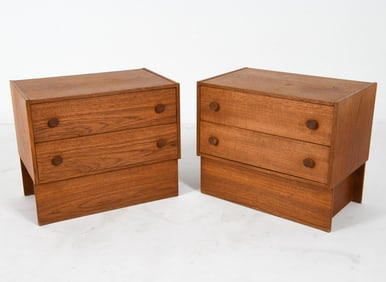 PAIR OF MOGENSEN STYLE DANISH TEAK NIGHTSTANDS