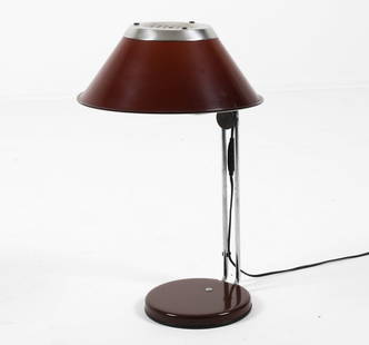 PER SUNDSTEDT 'MARS' TABLE LAMP C. 1970'S: For Atelje Lyktan. Dimensions: H 23.25" x W 14" x Dia. Shade 14.5". Condition: Wiring untested, European plug. Few scuffs to metal and shade. Wear consistent with age and use. B112