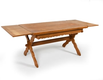 KJAERNULF STYLE DANISH OAK DINING TABLE C. 1970'S
