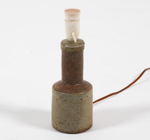 DANISH STONEWARE CERAMIC TABLE LAMP C. 1970'S