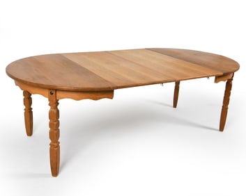 KJAERNULF DANISH OAK EXTENDING TABLE C. 1970'S