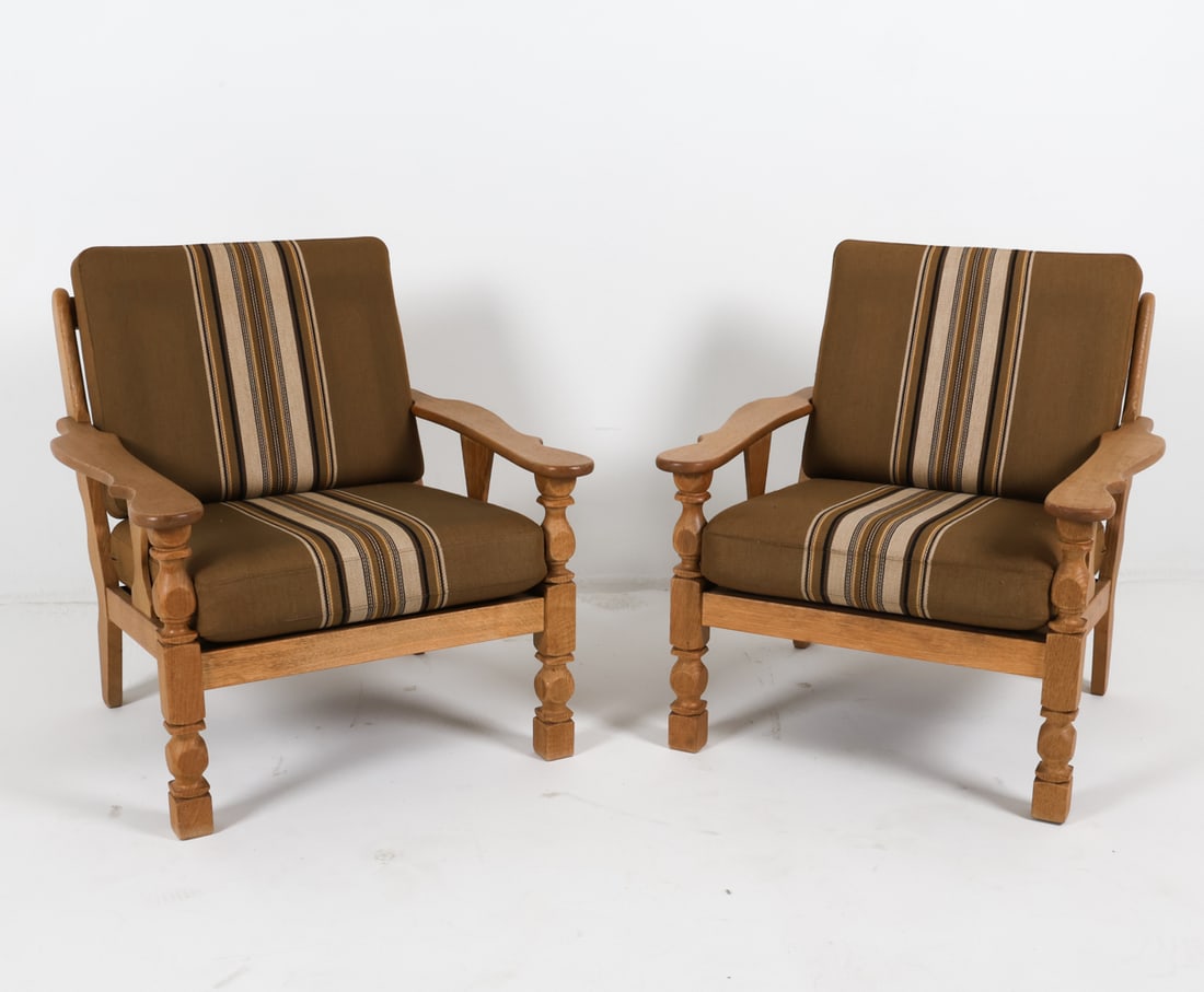 PAIR OF KJAERNULF STYLE DANISH OAK ARMCHAIRS (1 of 13)