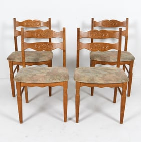 (4) HENRY KJAERNULF DANISH OAK DINING CHAIRS