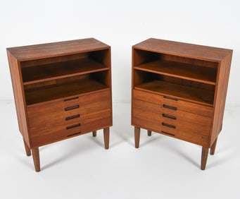 PAIR HENNING KJAERNULF TEAK CHESTS C. 1960'S
