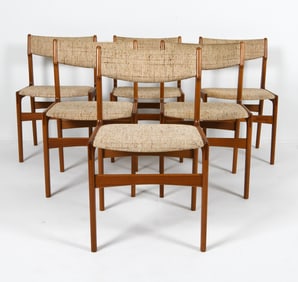 (6) ERIK BUCH DANISH TEAK DINING CHAIRS C. 1970'S