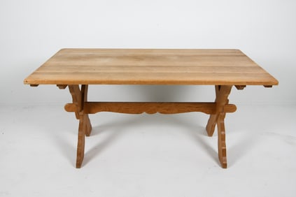 KJAERNULF STYLE DANISH OAK DINING TABLE C. 1970'S