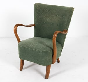 ALFRED CHRISTENSEN DANISH OAK LOUNGE CHAIR C. 1950