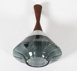 HANS-AGNE JAKOBSSON GLASS & ROSEWOOD PENDANT LIGHT