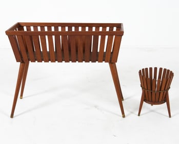 (2) DANISH TEAK PLANTERS C. 1950'S