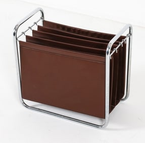 PANTON STYLE CHROME MAGAZINE RACK C. 1970'S