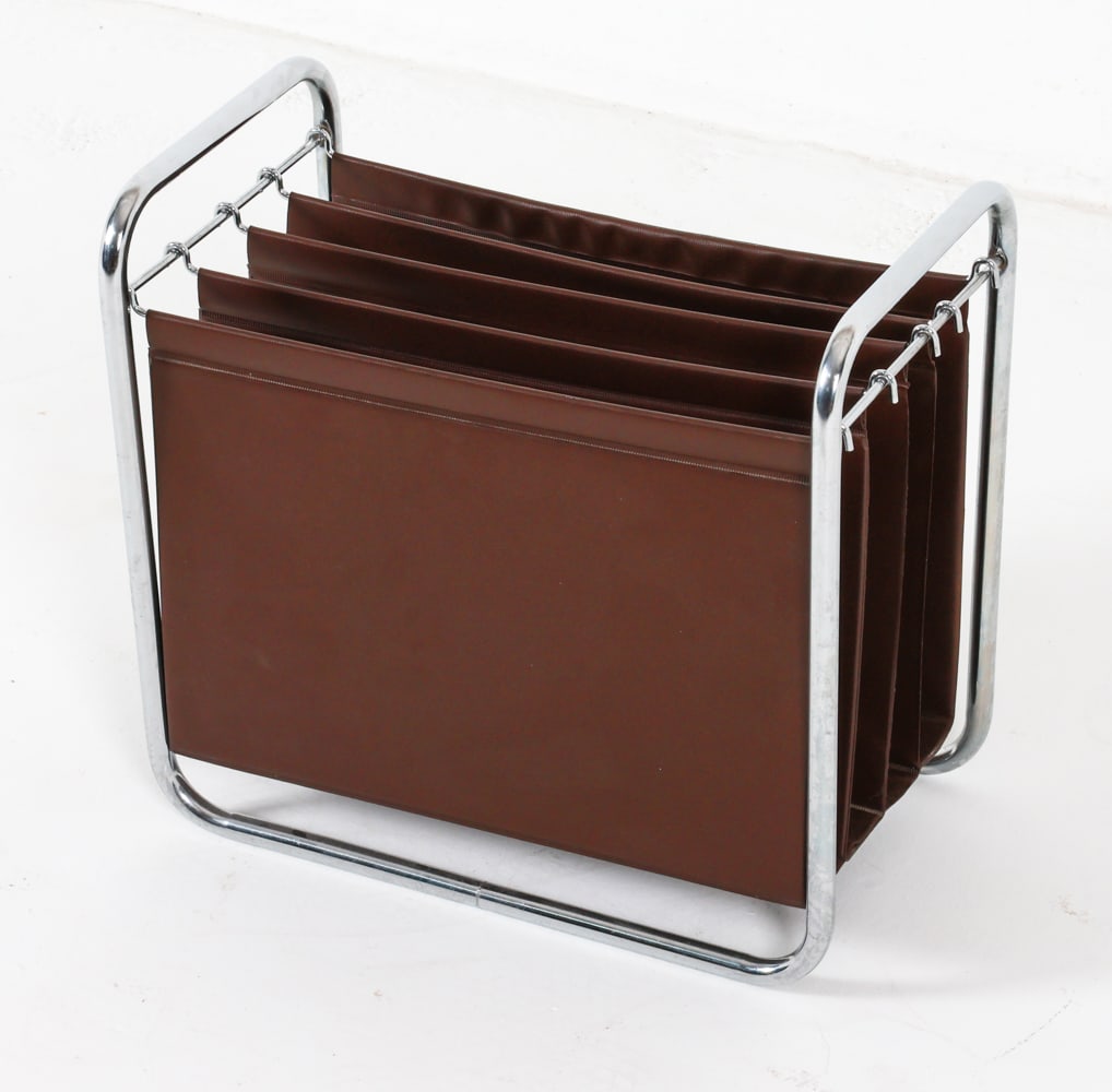 PANTON STYLE CHROME MAGAZINE RACK C. 1970'S (1 of 11)