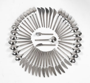 GEORG JENSEN STAINLESS STEEL FLATWARE SERVICE